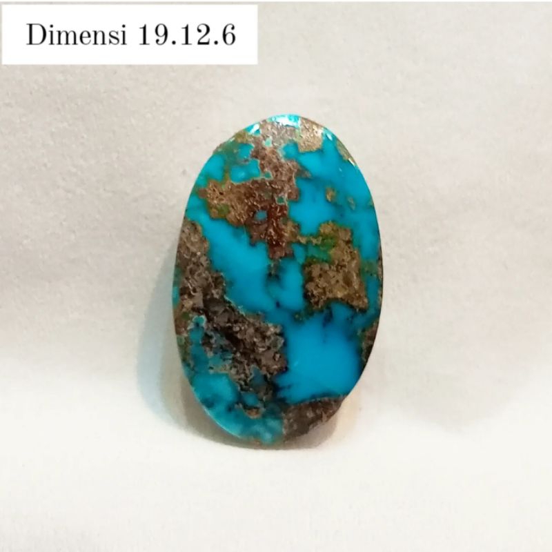 Original Batu Pirus Persia Biru Urat Emas