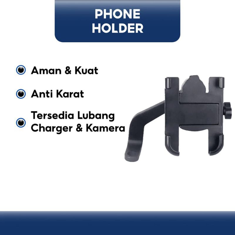 Stand Holder HP Besi/Holder HP Motor Spion Bahan Besi/Motorcycle Holder