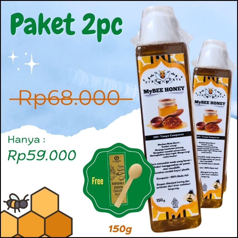 

PAKET 2PC !! MyBEE HONEY Madu Murni Asli 100% Tanpa Campuran