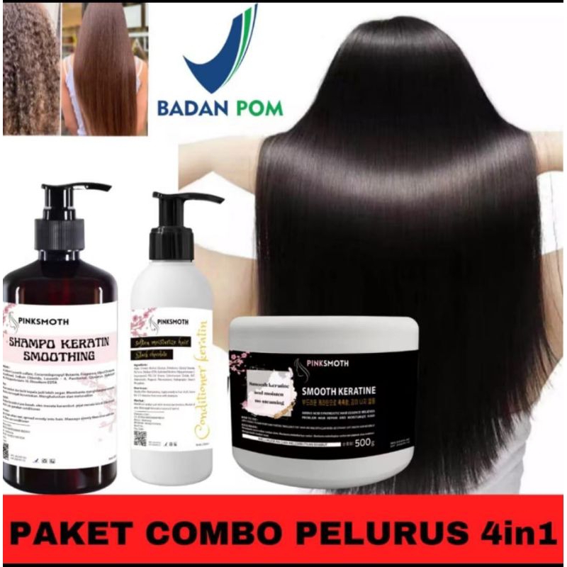 PINKSMOTH KERATIN RAMBUT - PELURUS RAMBUT TANPA CATOK