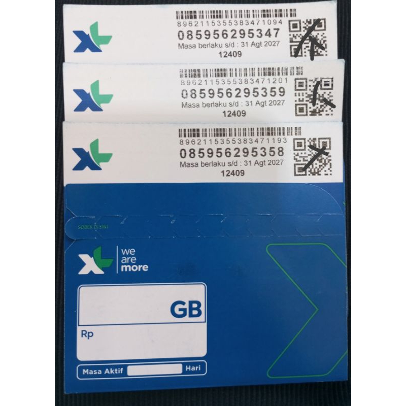 KARTU PERDANA XL KOSONGAN SEGEL BARU. EXP 2027
