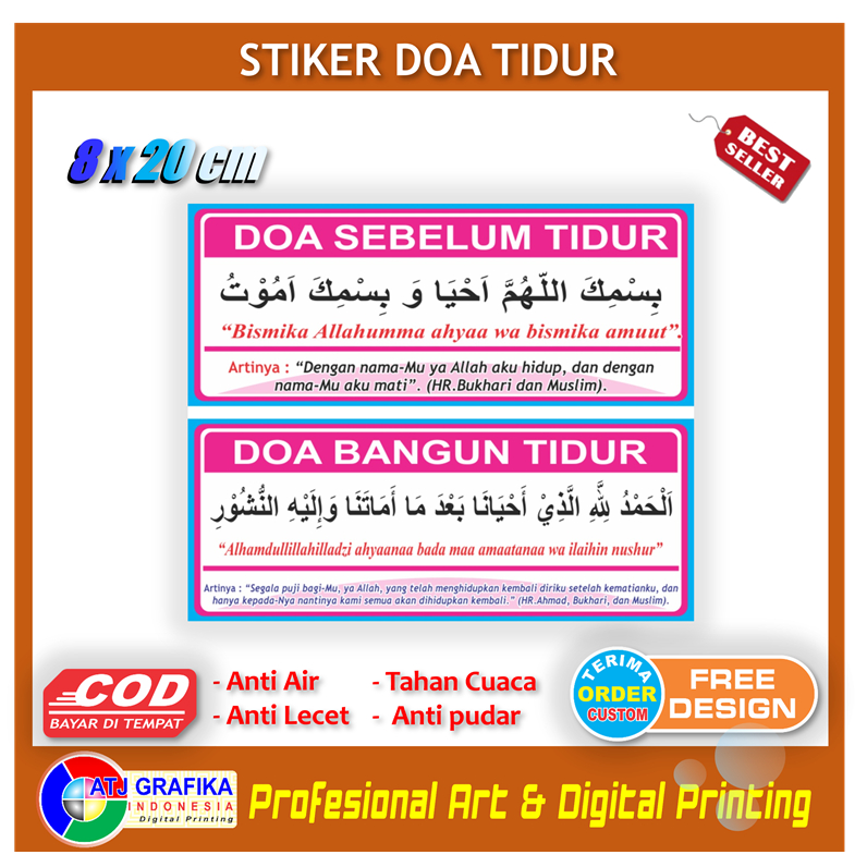 

Stiker new doa sebelum sesudah tidur pendidikan anak sticker hafalan ibadah muslim kamar anak