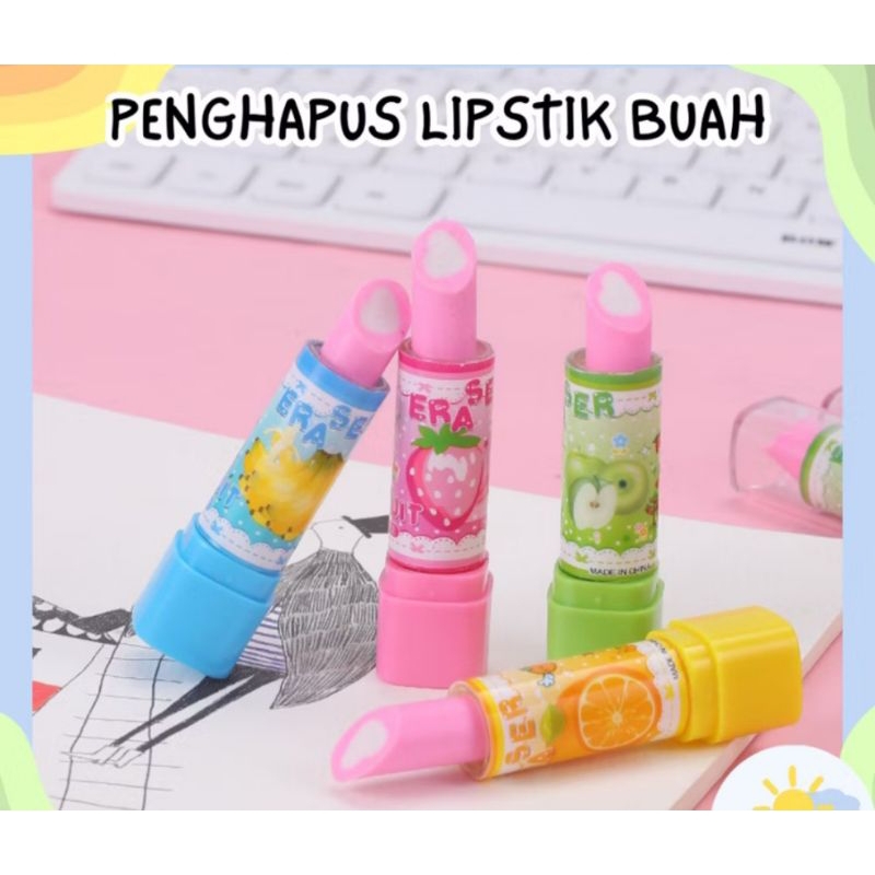 

Penghapus Bentuk Lipstick Buah Warna Random