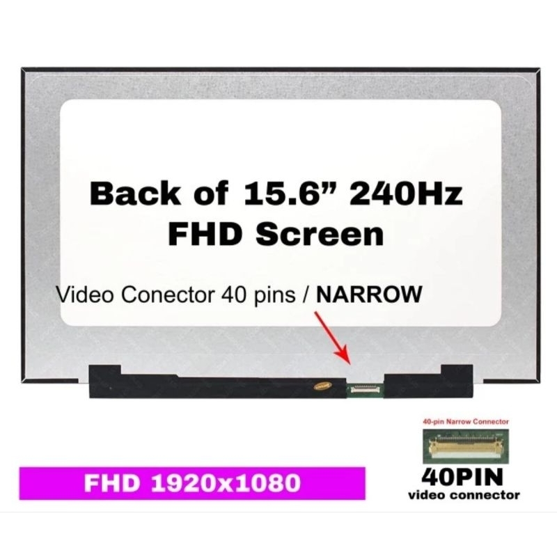 Layar LED LCD Laptop Razer RZ09 15.6 Inch 40 Pin(2cm) Full HD 240Hz