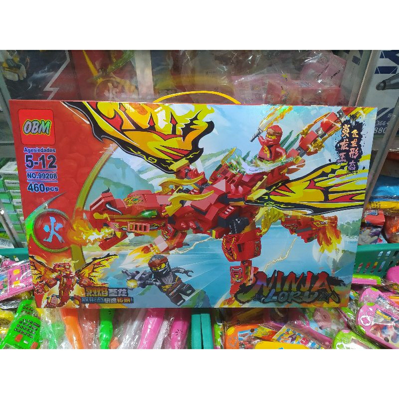 OBM Ninja Lord Mainan Merah Bricks Mainan Balok Susun