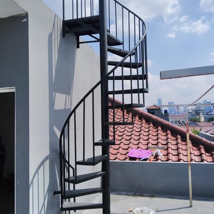 tangga putar besi | tangga minimalis untuk ruang terbatas