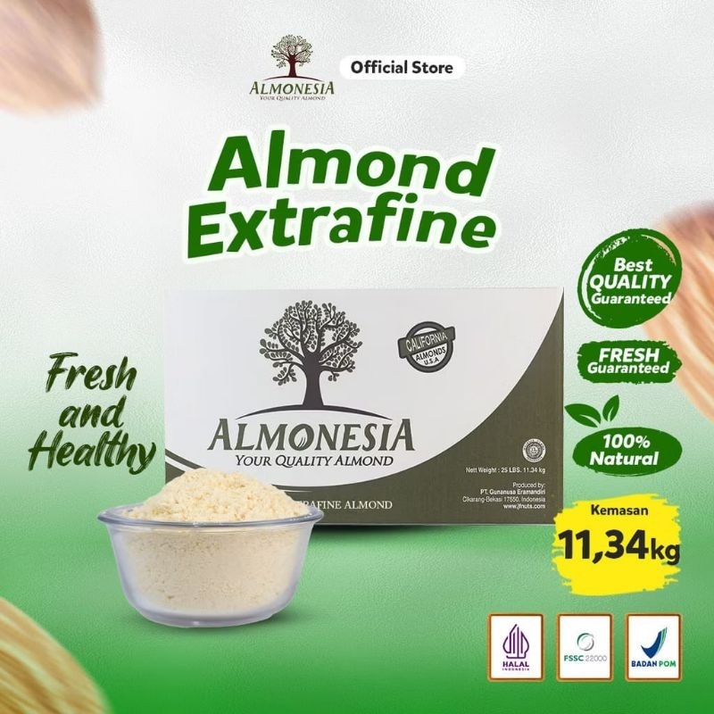 

Almond Bubuk Almonesia Kemasan Repack 100gr/Tepung Almond