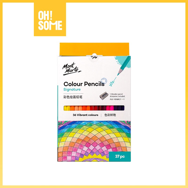 

OHSOME - Mont Marte Colour Pencils 36 PCS Pensil Warna Dilengkapi Serutan Pensil