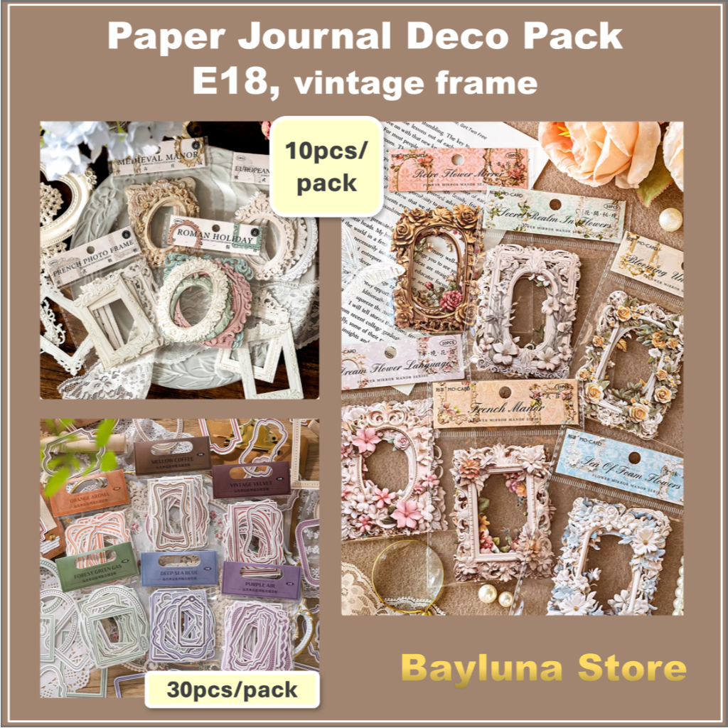 

BYL Paper Pack Deco Pack for Journaling, Paper Pack for Scrapbooking Junk Journal School DIY Stationery #E18