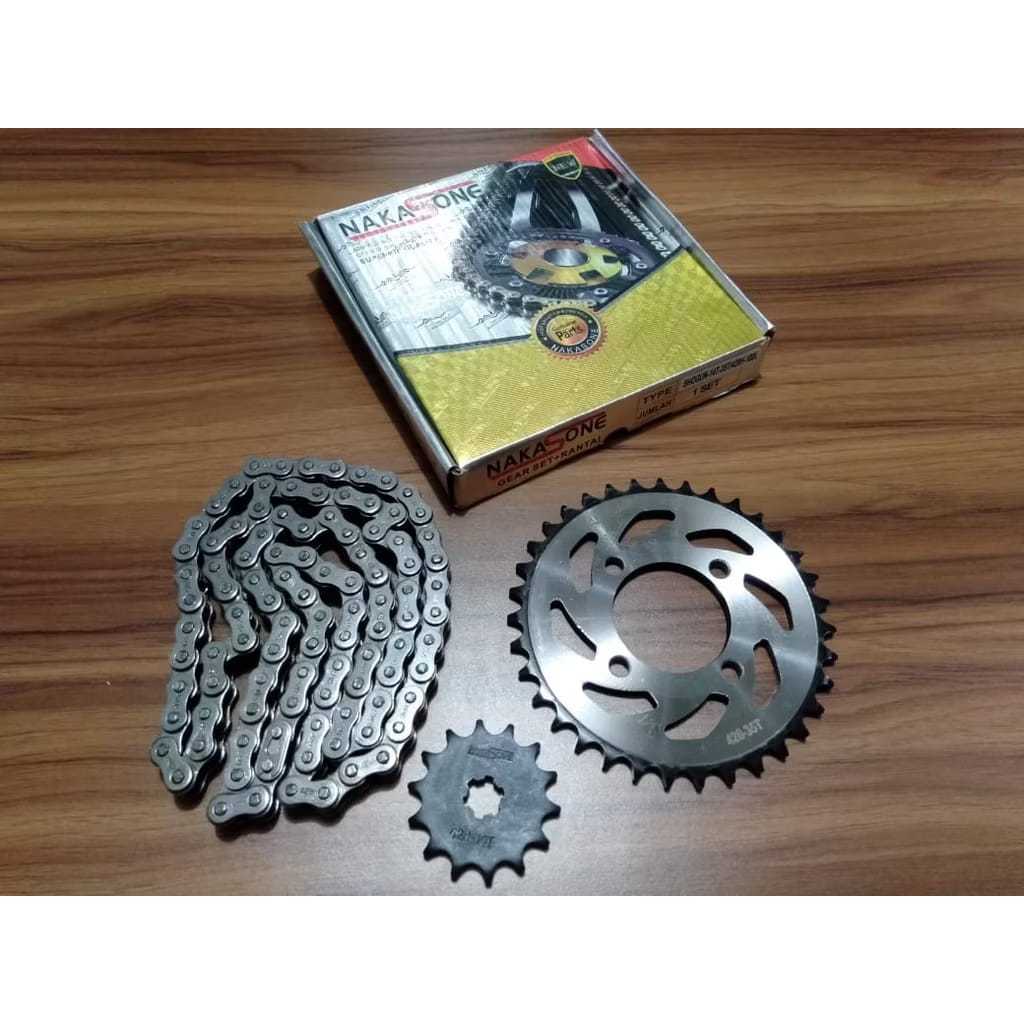 GEAR PAKET+RANTAI GEAR SET+RANTAI GEAR KOMPLIT  VERZA (14-41/428-124) NAKASONE MURAH