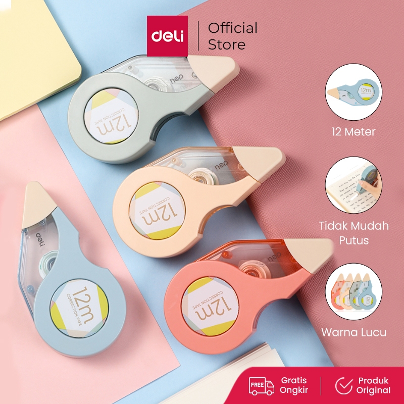 

Deli Correction Tape / Pita Koreksi 12 M Lucu Warna Pastel 8149