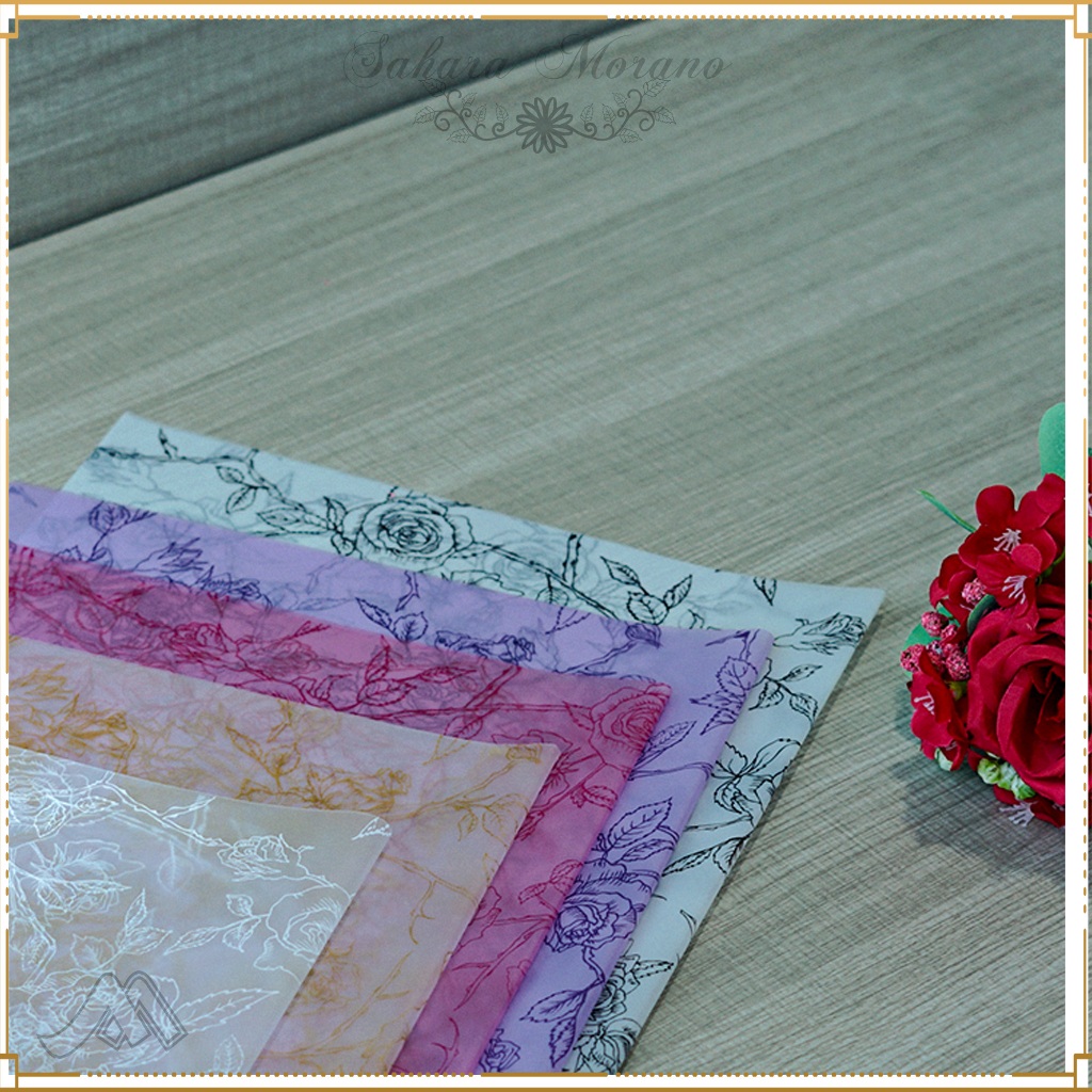 

20 Pcs Flower Wrapping Motif Bunga Transparant Cellophane Waterproof Kertas Buket Bunga