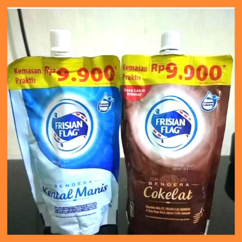 

Bendera kental manis pouch coklat/putih 260 g