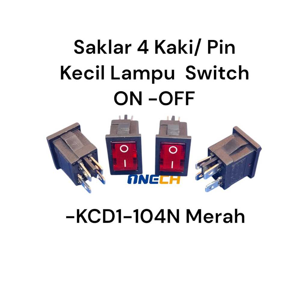 Wan Dao - Tombol On Off Motor Mobil Kotak Saklar Switch On Of LED Stang Motor 4 Pin Tombol Hazard Pu