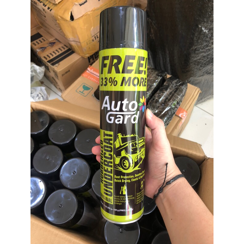 AutoGard Rubberized UnderCoat Original Black 480gr Cat Pelapis Anti Karat Peredam Suara Mobil Motor 