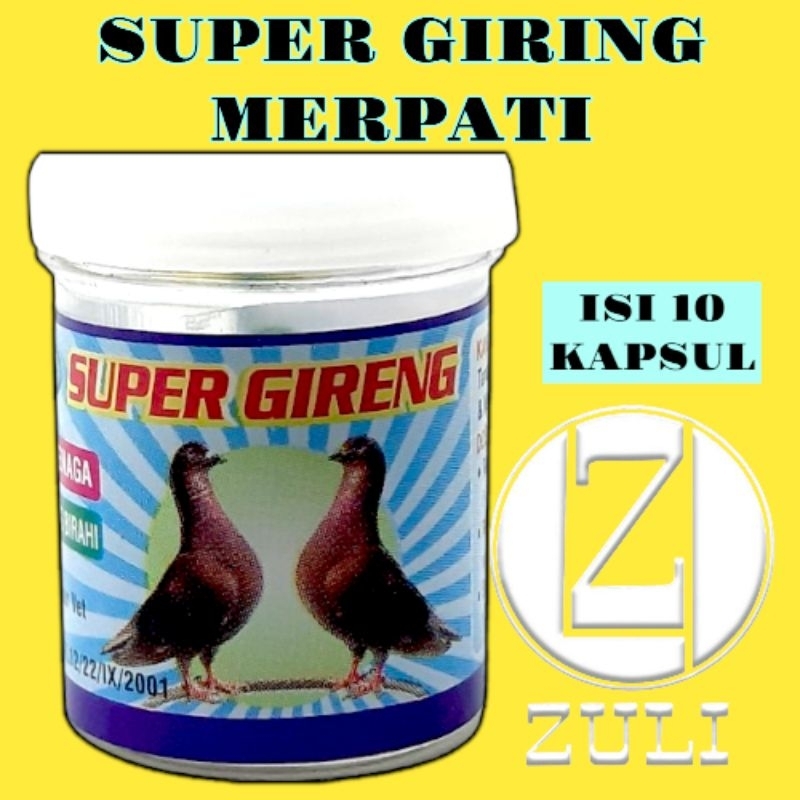Super Giring Merpati Obat Cepat Giring Burung Dara Merpati Penambah Stamina Isi 10 Kapsul