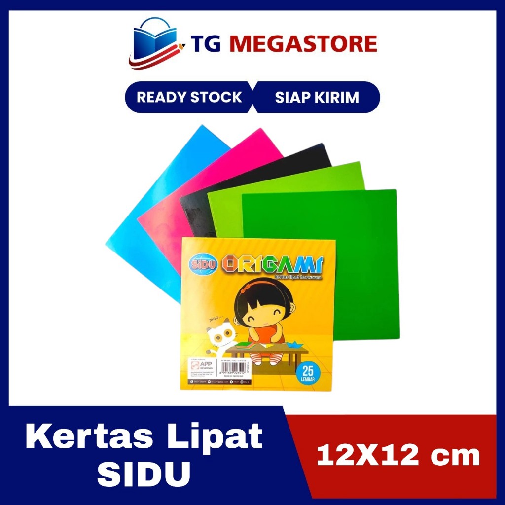 

Kertas Lipat Origami SiDu 1 Sisi Ukuran 12 x 12 cm (25 Lembar)