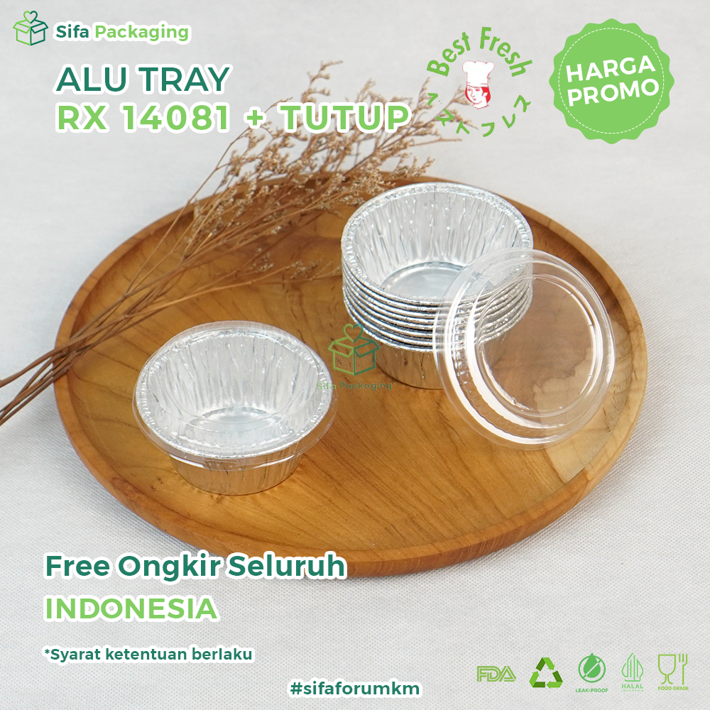Alumunium Foil Tray Cup RX 14081 Lasagna Macaroni Schotel Klapertart Pastel Tutup Zupa Soup Muffin C