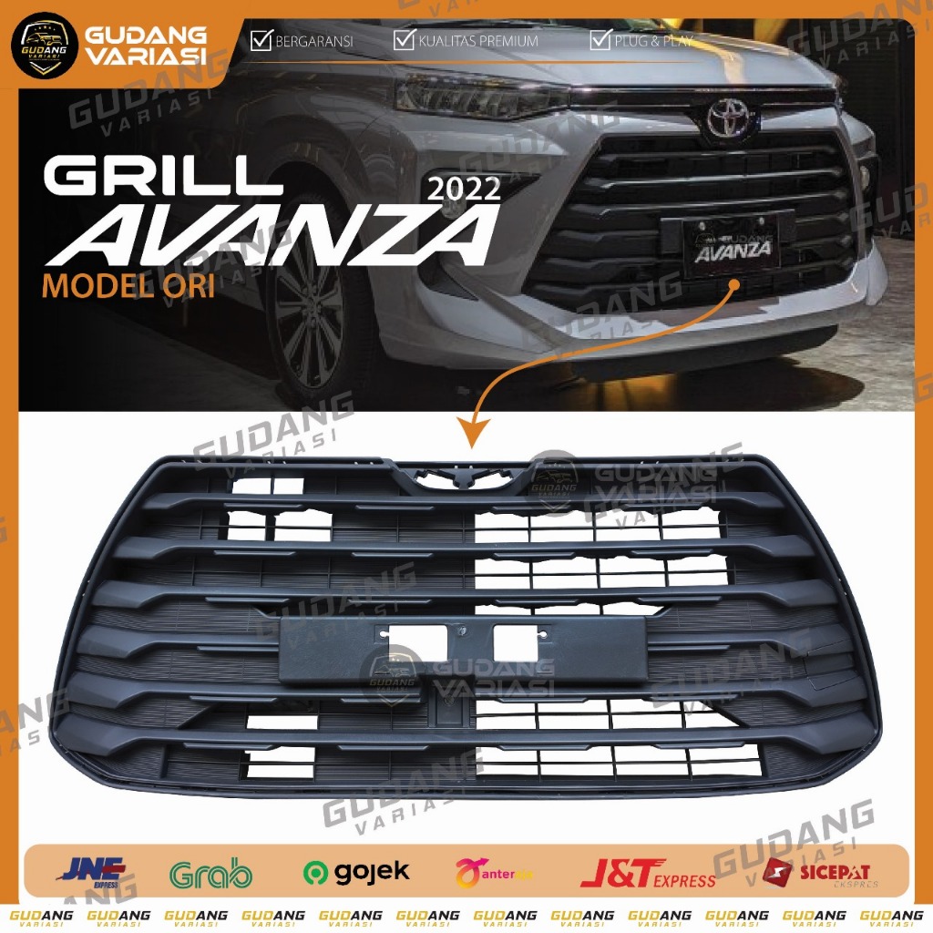 Grill Avanza 2022 - 2024 Model Ori Hitam Doff