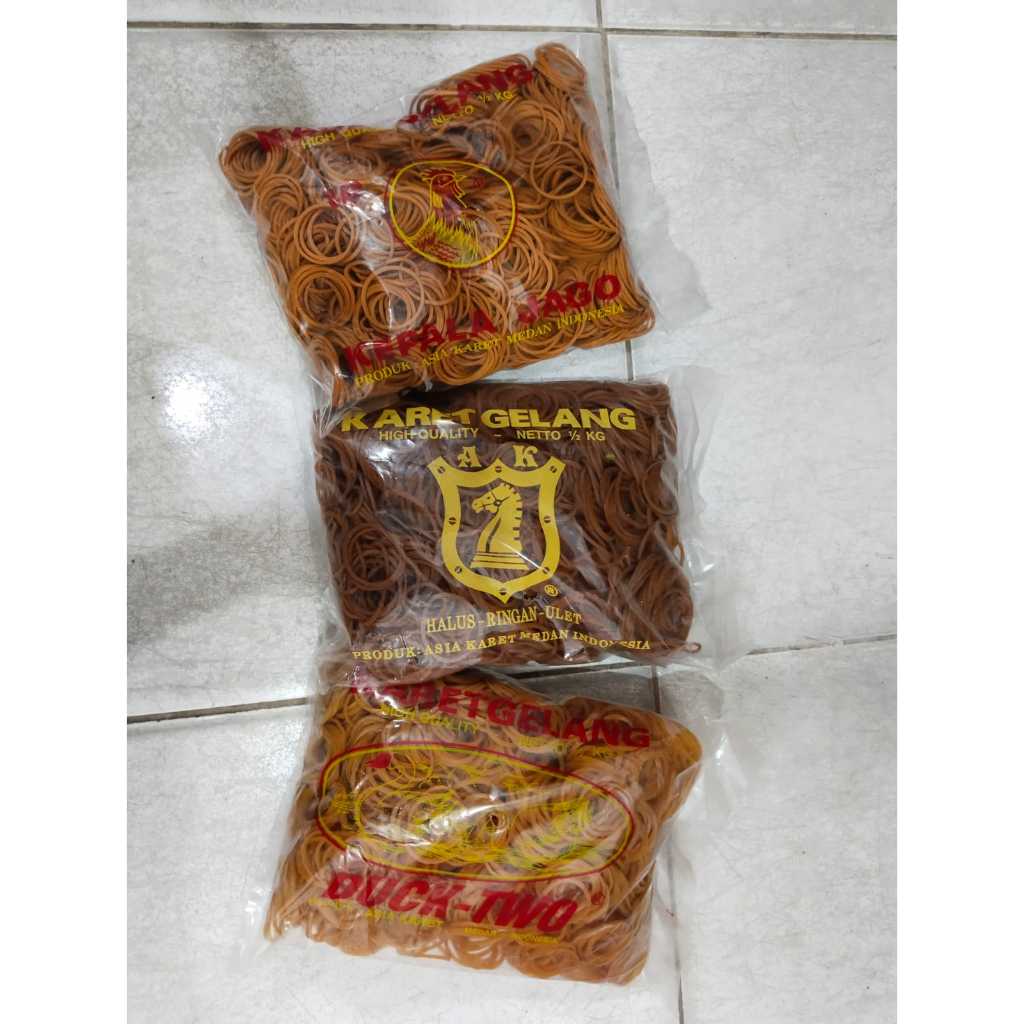 

KARET GELANG KUNING KECIL KUAT MERK KUDA | ISI 500 GRAM