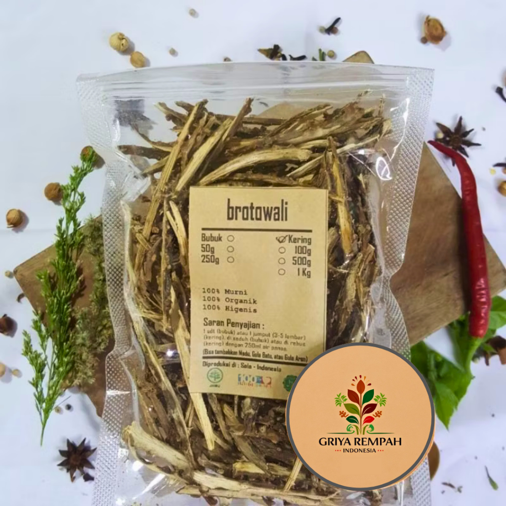 

BROTOWALI KERING 50 GRAM – Bratawali Ramuan Rempah Herbal Alami untuk Vitalitas dan Kesehatan Jamu Tradisional Simplisia Tinospora cordifolia