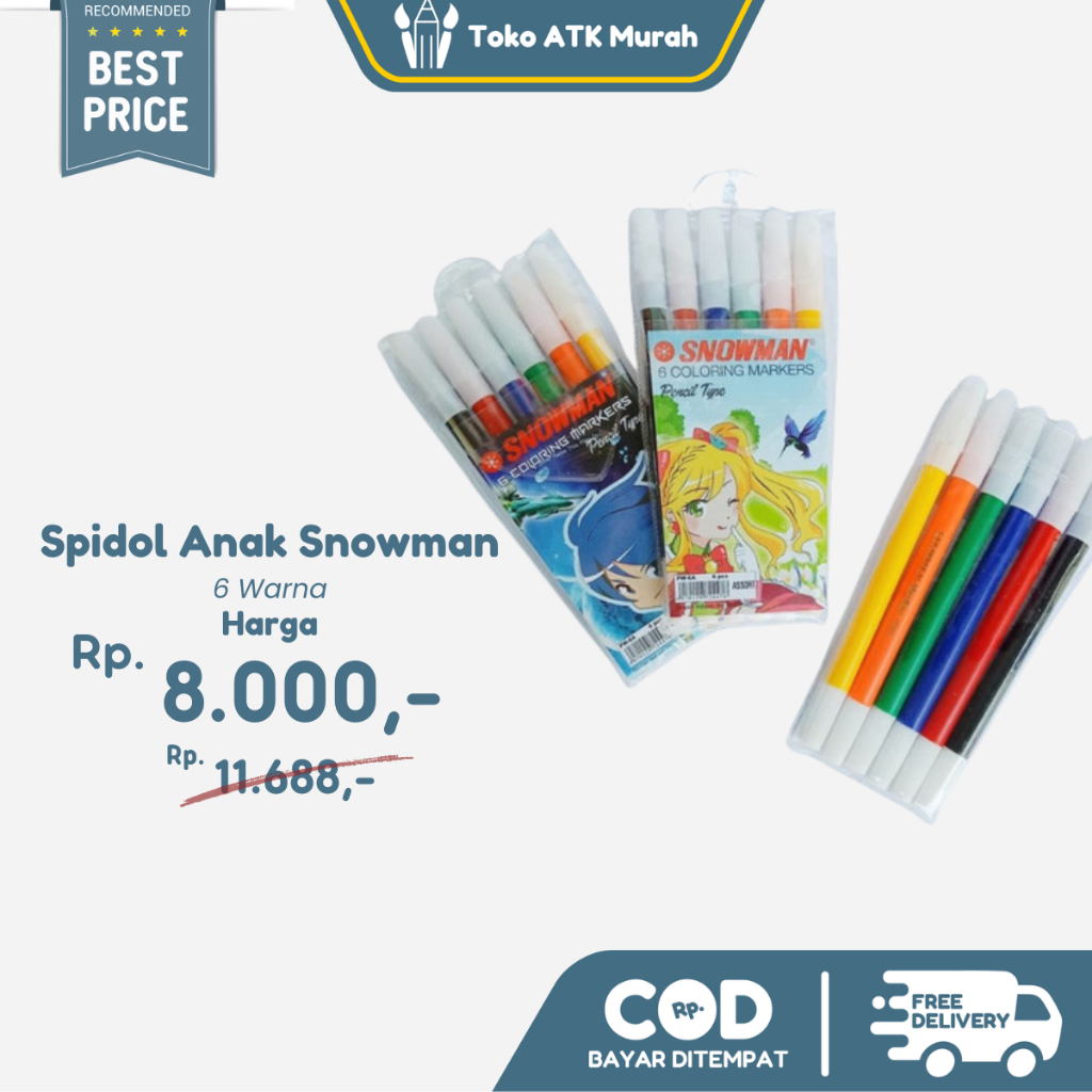 

Spidol Warna Snowman 6 Colours PW-6A