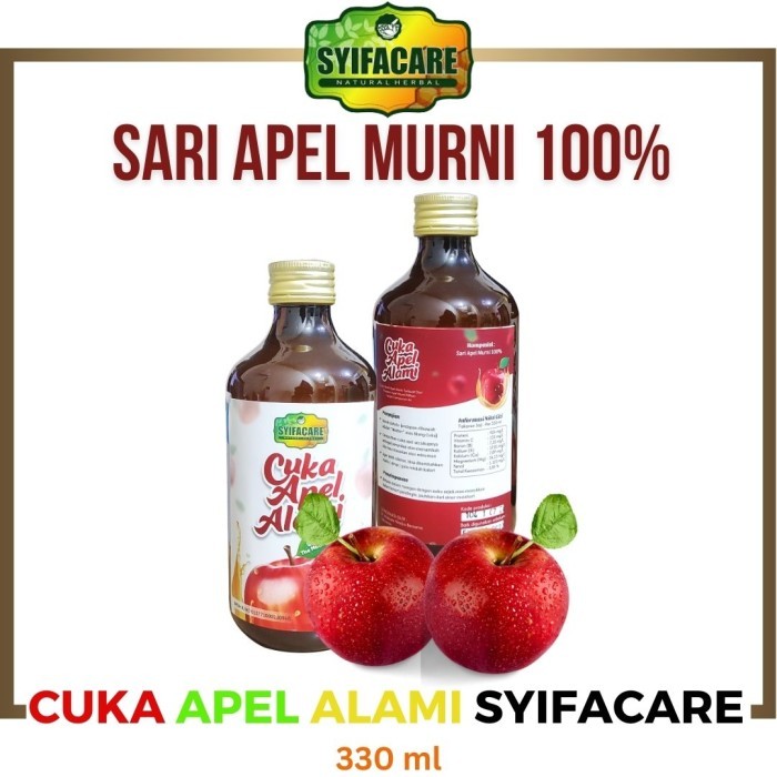 

Syifacare - Cuka Apel Alami 330ml - Natural Apple Cider Vinegar Premium With The Mother - 100% Sari Buah Apple | Membantu Menurunkan Berat Badan