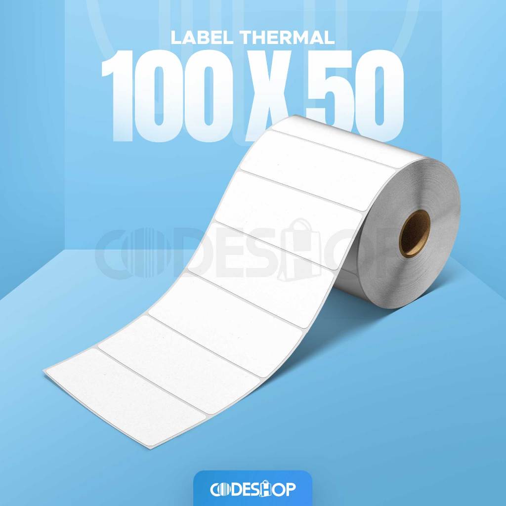

Label Stiker Thermal 100x50 mm Codeshop 1 Line Core 1 Inch Isi 500 Pcs Roll Printer Barcode Termal