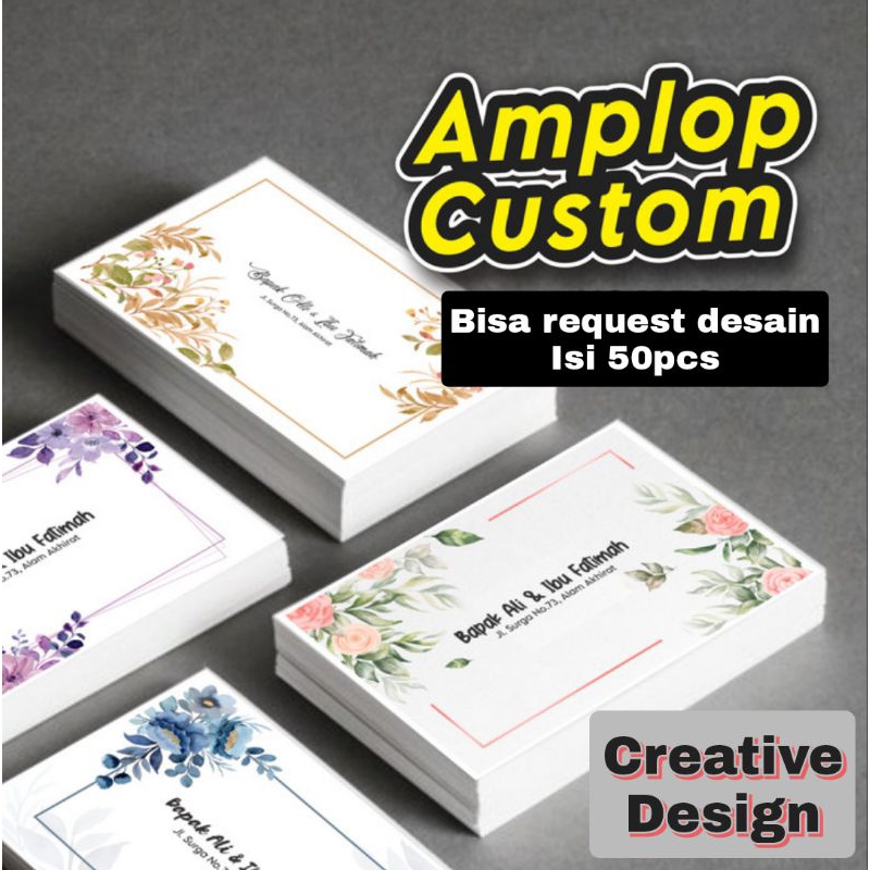 

Amplop kondangan custom nama alamat isi 50pcs
