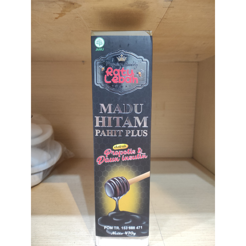 

Ratu Lebah Madu Hitam Pahit Plus Ekstrak Propolis & Daun Insulin 470gram ORIGINAL Diabetes, Kolesterol, Sakit Maag