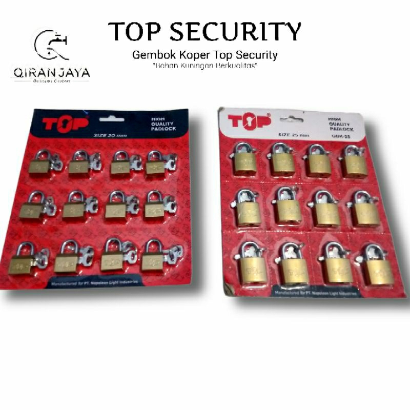 TOP (1pack 12pcs) Gembok Koper Gembok Loker Kuningan 20mm dan 25mm