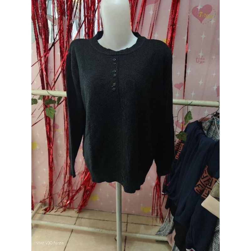 crewneck knit hitam