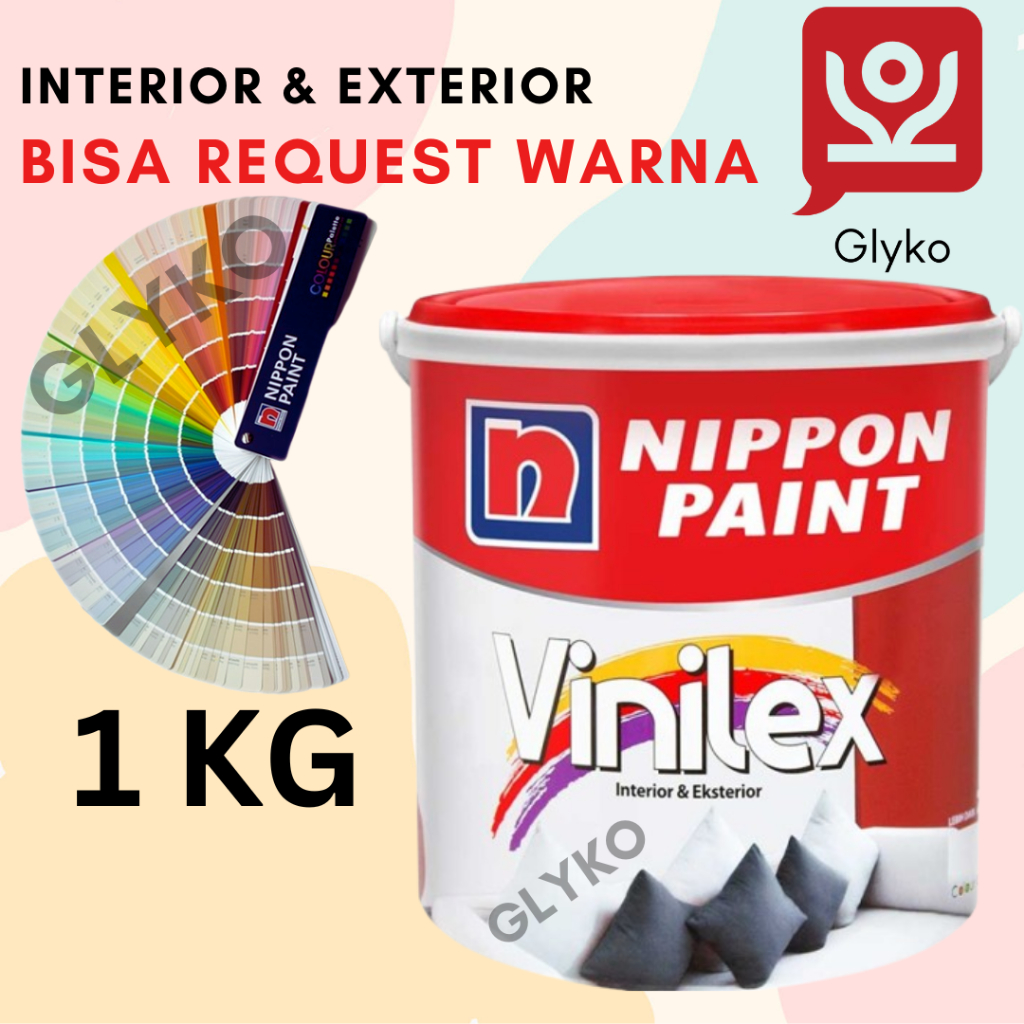 CAT TEMBOK INTERIOR EKSTERIOR VINILEX 1 KG / NIPPON PAINT TINTING / CUSTOM WARNA / CAT DINDING