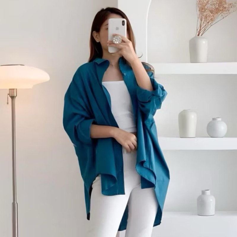 Kemeja Wanita Linen Oversize JUMBO LD 120