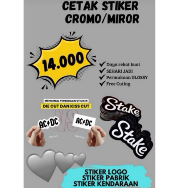 

STIKER CHROMO // MIROR A3 +CUTTING // MURAH!!!