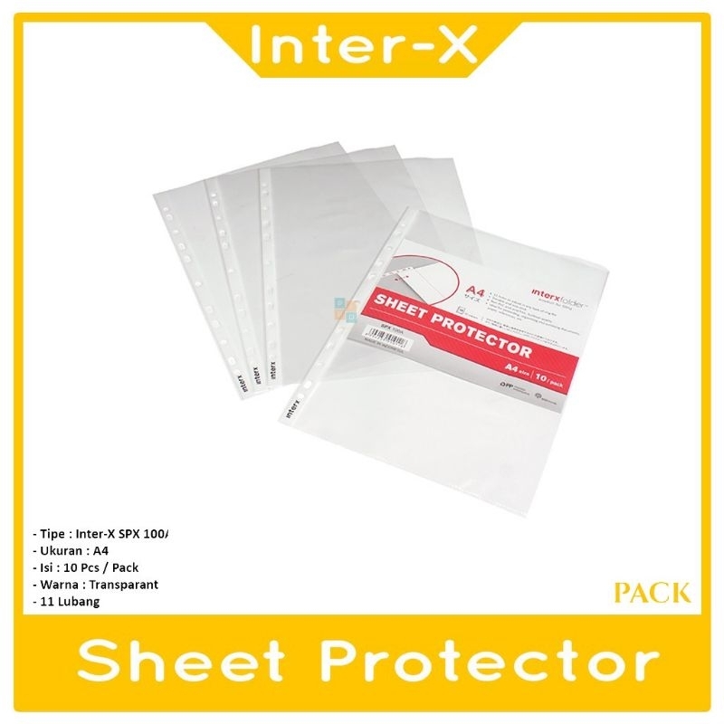 

pp Pocket A4 Inter-x isi 10 Lembar Sheet Protector