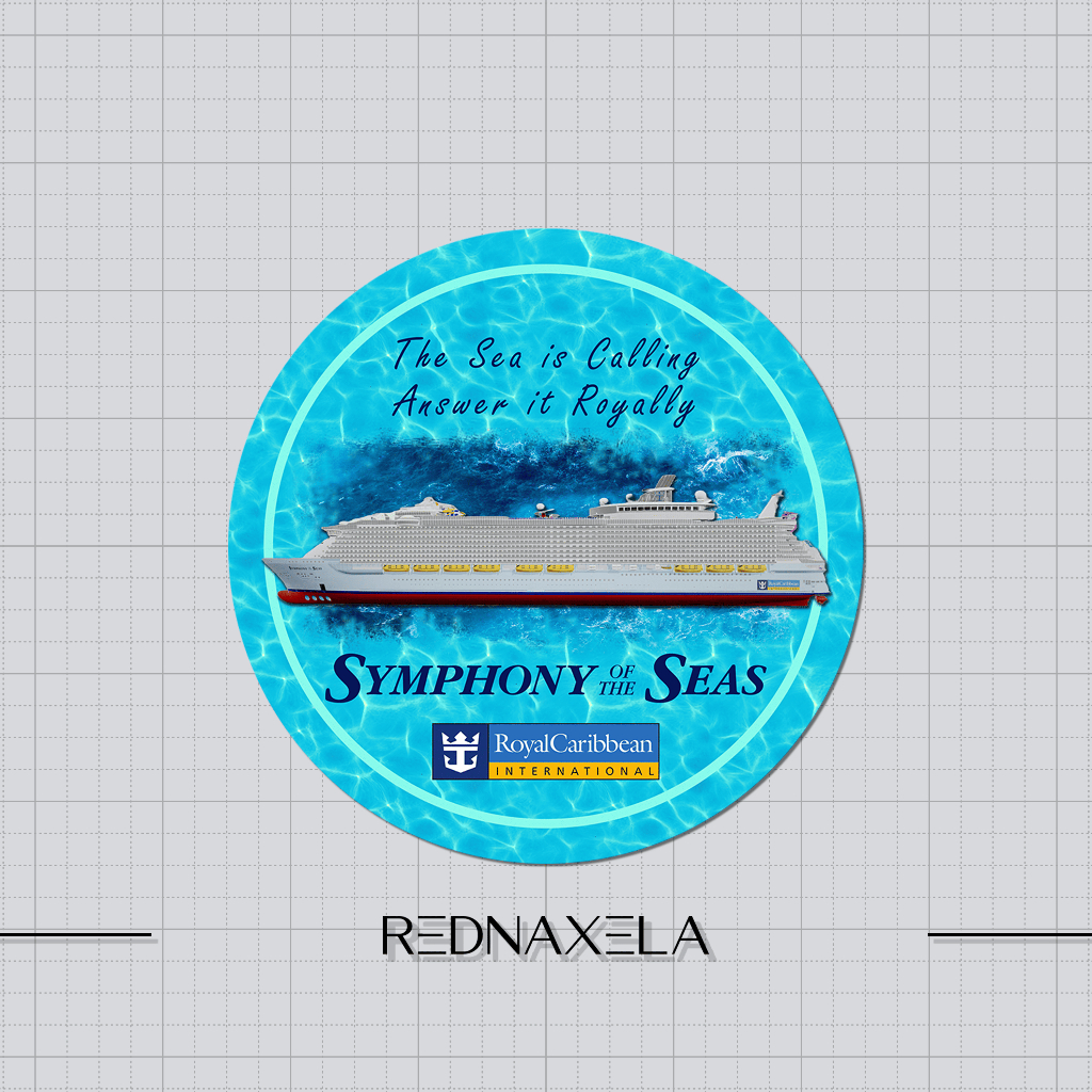 

Stiker Vinyl Royal Caribbean Symphony of the Seas Cruise Ship | The Sea is Calling Answer it Royally