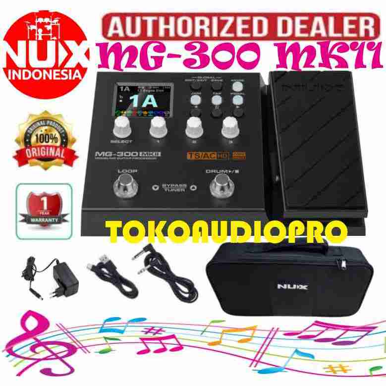 Nux MG300 MKII Guitar Modelling Processor Multi Effects Guitar Pedal Nux MG300 MK2 Digital Efek Gita