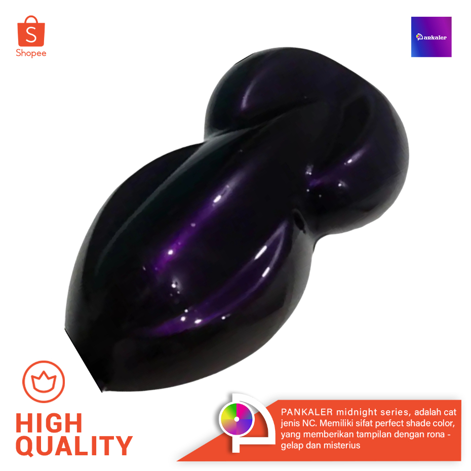 Pankaler Cat Motor Mobil Hitam Lembayung Ungu Purple NC Botol 200ml Car Paint Color