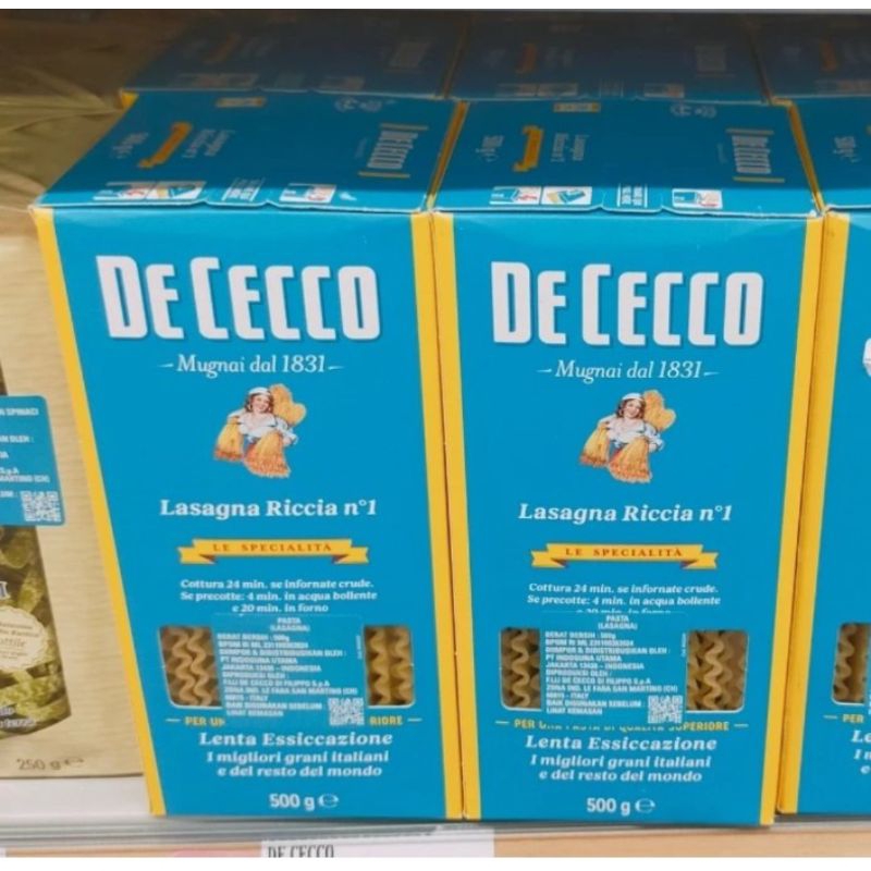 

de cecco lasagna riccia n 1 curly sheet pasta 500gr