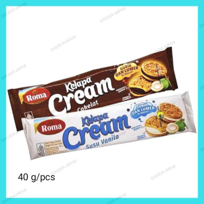 

Roma kelapa cream vanilla/cokelat 40g/sachet