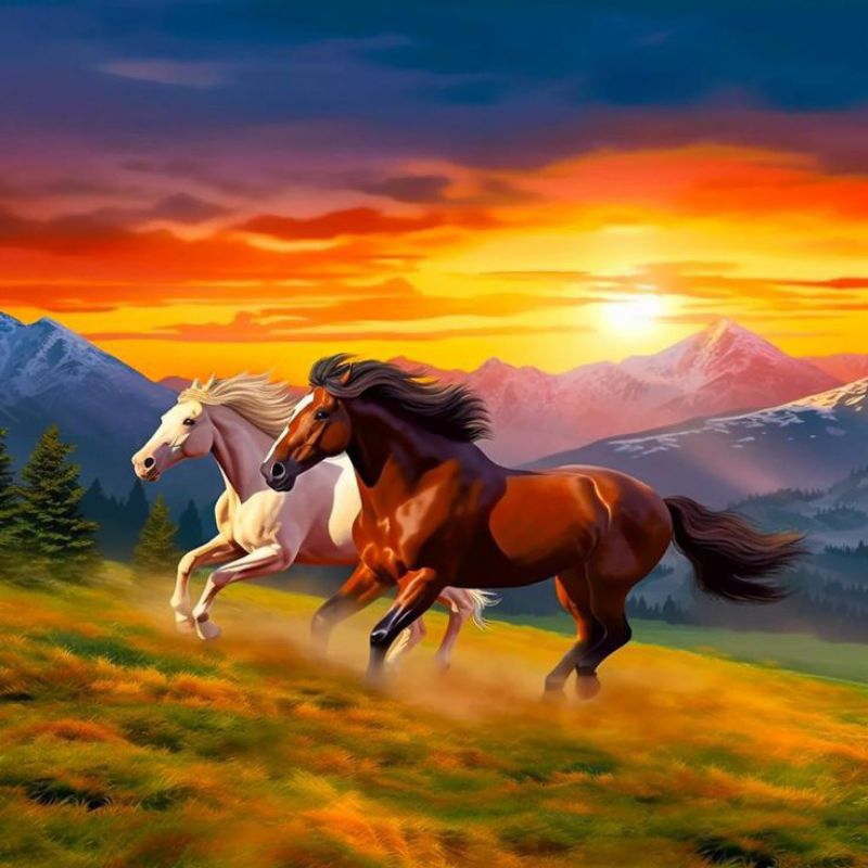 hiasan dingding poster jumbo ready kuda08 terbaru