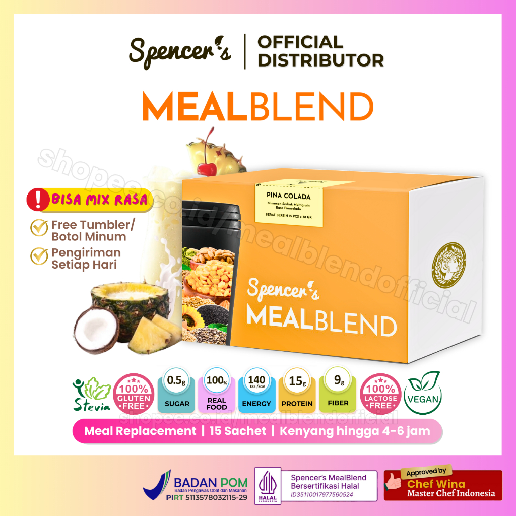 

Spencer's MealBlend – Meal Replacement dan Multigrain Drink Pemanis Alami Stevia Spencer Meal Blend