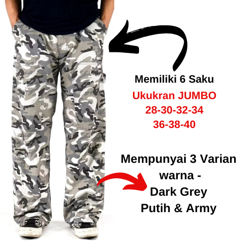 CELANA CARGO PANJANG PRIA LORENG JUMBO BIG SIZE CARPENTER PANTS ORIGINAL FIT GOMBRONG REGULER 28-40