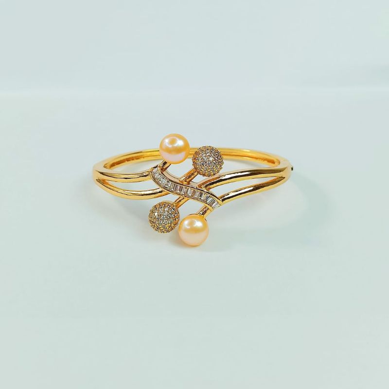 gelang bangle mutiara asli lombok dengan lapisan emas 18 karat