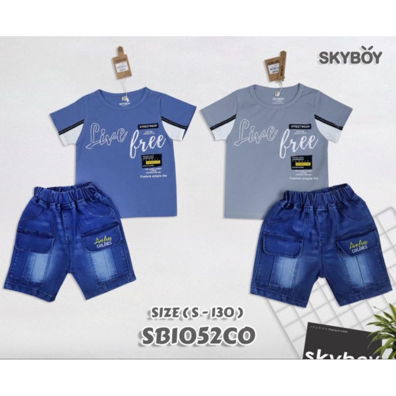 SET ANAK COWOK SETELAN KAOS CELANA JEANS ANAK LAKI LAKI SKYBOY 1052