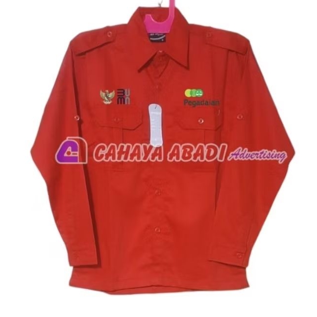 Kemeja BUMN Pegadaian Seragam BUMN Pegadaian Baju BUMN Pegadaian Merah