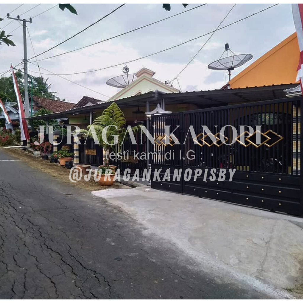 Pagar besi hollow galvanis minimalis terpasang
