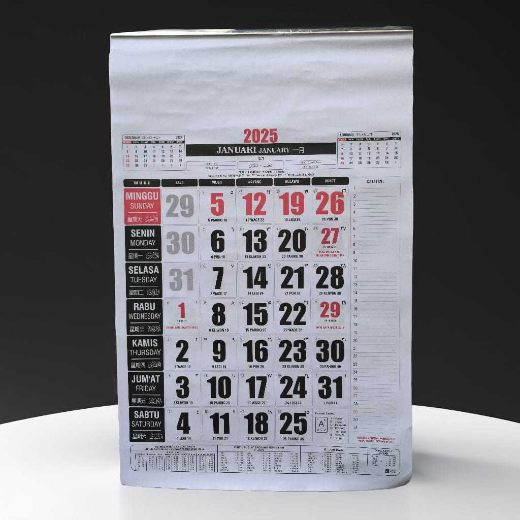 

KALENDER DINDING 2025-KALENDER DINDING POLOS-30X47cm