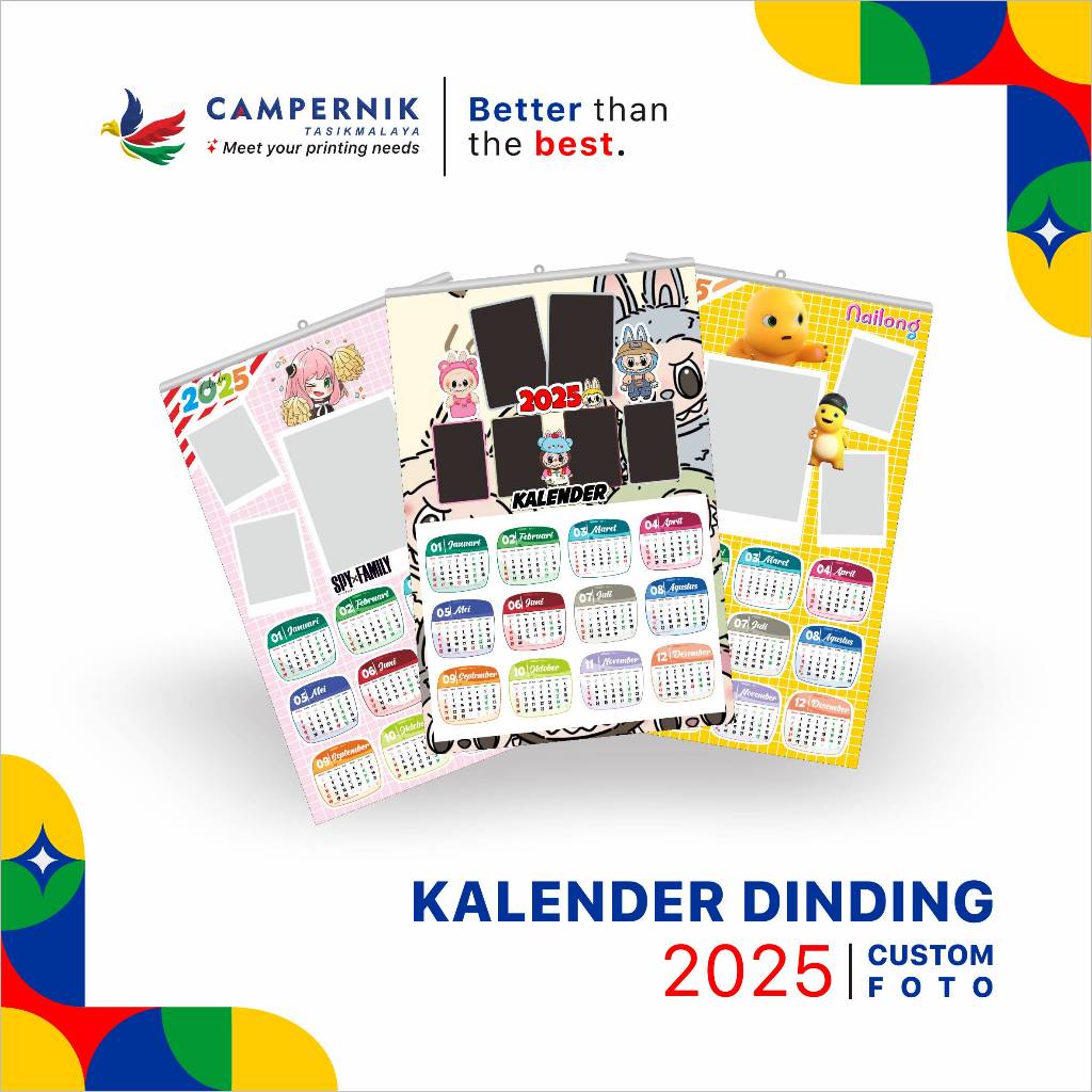 

KALENDER DINDING 2025 CUSTOM FOTO MURAH KARAKTER AESTHETIC / KALENDER LUCU 2025 NEW